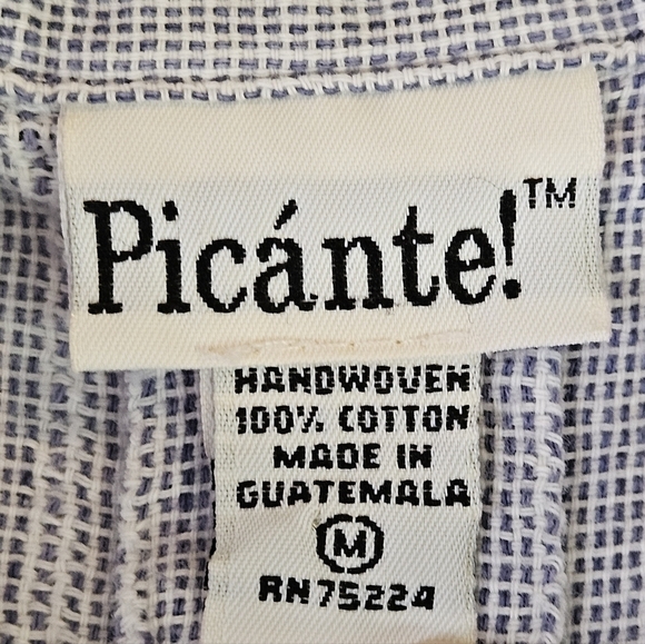 Picante Cotton Two Piece Midi Dress Set with Button Down in Blue and White Sz M - Picture 9 of 12